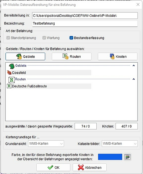 Screenshot "Testbefahrung"