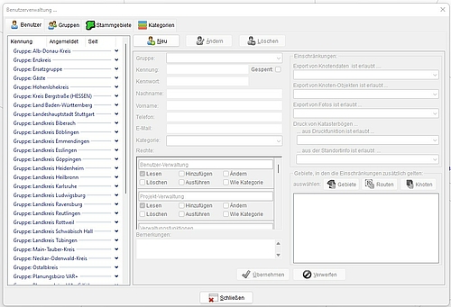 Screenshot "Benutzerverwaltung"