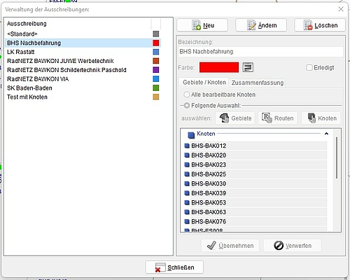 Screenshot "Ausschreibung"
