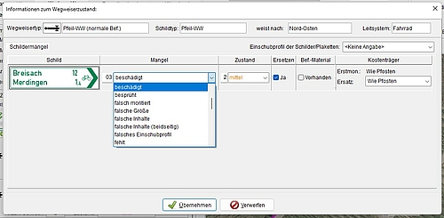 Screenshot "Wegweiserinfo"