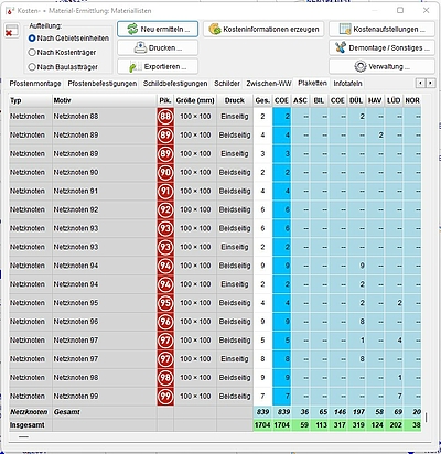 Screenshot "Mengenermittlung"